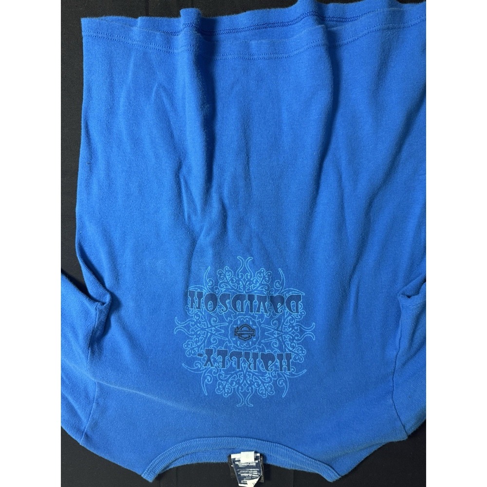 Vintage 2000 Harley-Davidson Womens 3/4 Sleeve Blue Shirt‎ L